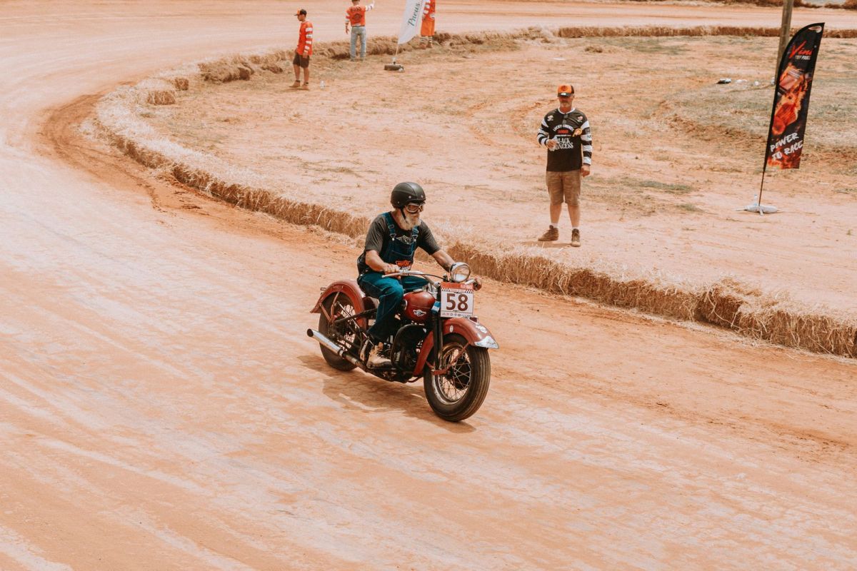 Tried flat track school — turns out steering with the back end is harder than it looks. #FlatTrack